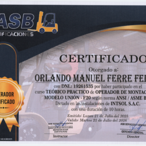 REVALIDACIÓN DE CERTIFICACOS EN EQUIPOS LOGISTICOS